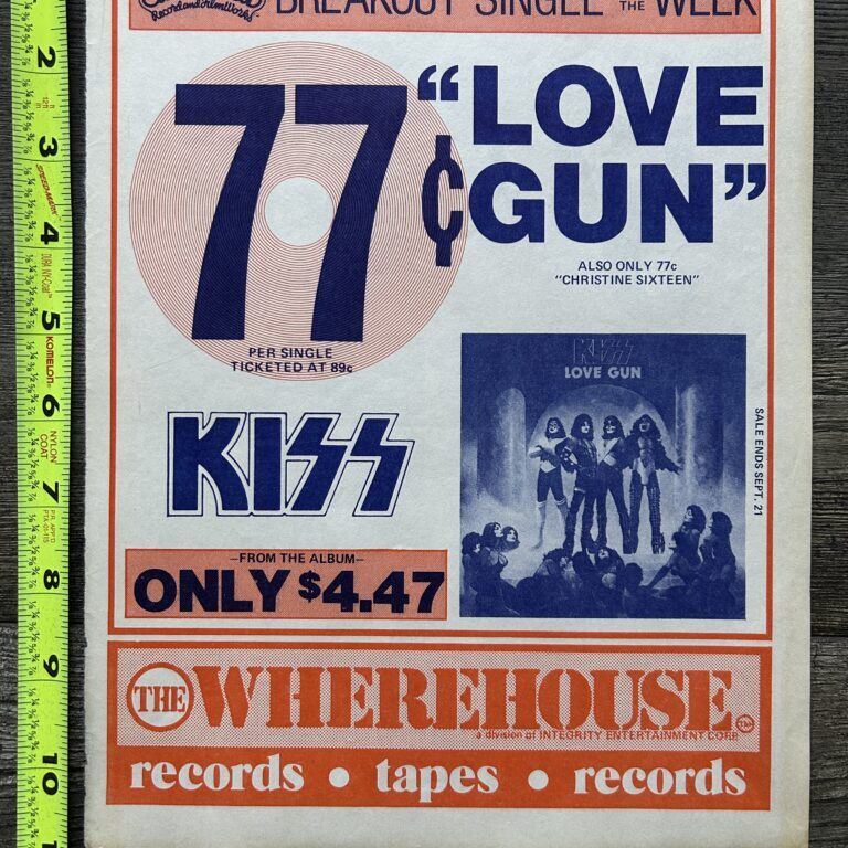 KISS Ad Advert Love Gun Christine Vinyl Wherehouse Records Tapes Vintage Aucoin