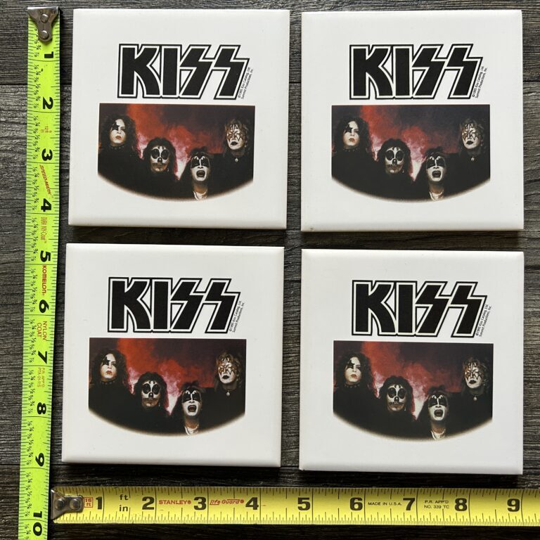 KISS Ceramic Coaster Set Debut Album Summit 1995 UNUSED Vintage Kiss Memorabilia