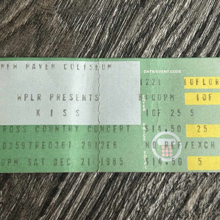 KISS Ticket Stub Asylum Concert Tour Dec 21 1985 New Haven CT Vintage Kiss Carr