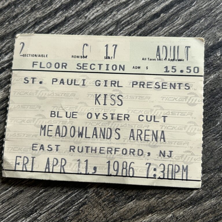 KISS Ticket Stub Asylum Concert Tour Apr 11 1986 Meadowlands NJ Vintage Kiss