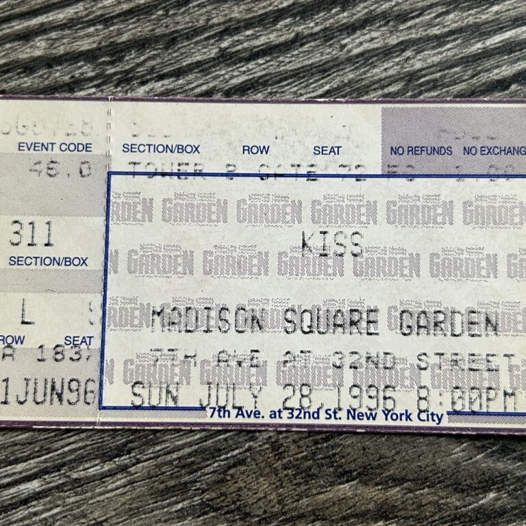 KISS Ticket Stub Alive Reunion Concert Tour July 28 1996 MSG NYC Vintage Kiss