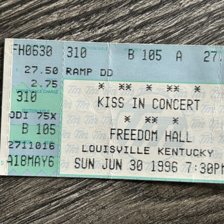 KISS Ticket Stub Alive Worldwide Reunion Concert Tour Jun30 1996 KY Vintage Kiss