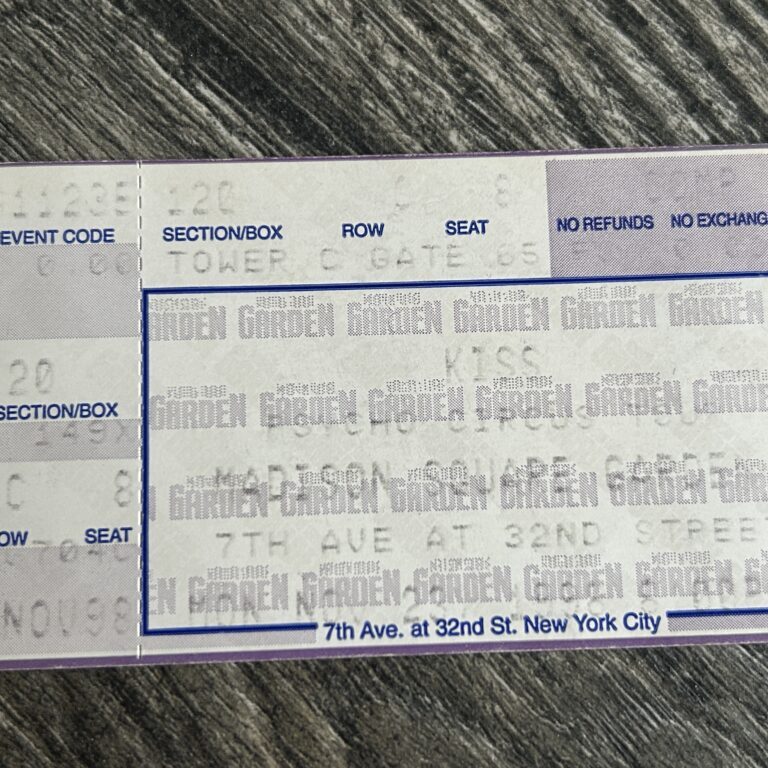 KISS Ticket Stub Psycho Circus Concert Tour Nov 23 1998 MSG NYC Vintage Kiss