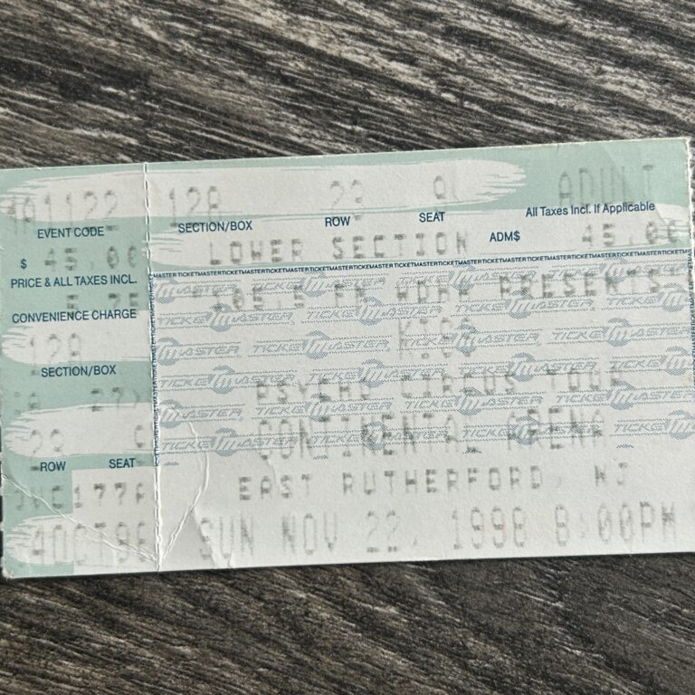 KISS Ticket Stub Psycho Circus Nov 22 1998 Continental Arena NJ Vintage Kiss A