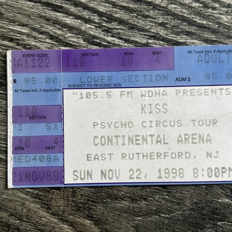 KISS Ticket Stub Psycho Circus Nov 22 1998 Continental Arena NJ Vintage Kiss B