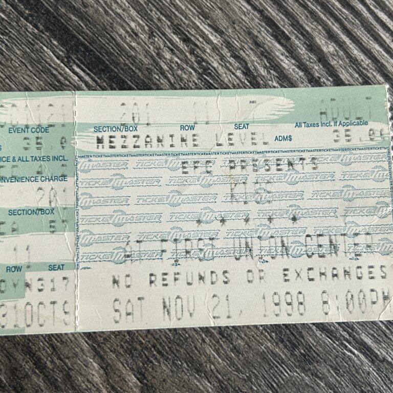 KISS Ticket Stub Psycho Circus Tour Nov 21 1998 Philadelphia PA Vintage Kiss