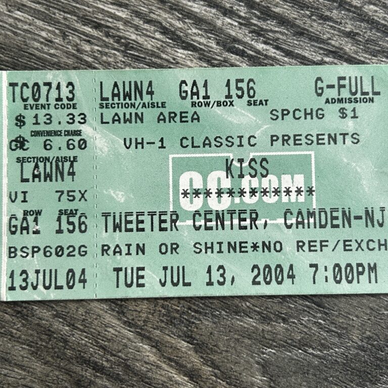 KISS Ticket Stub Rock The Nation Concert Tour Jul 13 2004 Camden NJ Vintage Kiss