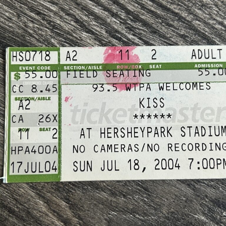 KISS Ticket Stub Rock The Nation Concert Tour Jul 18 2004 Hershey PA Vintage Kiss