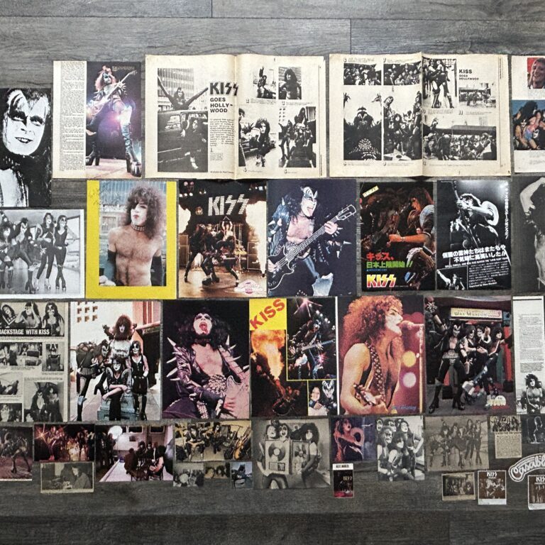 KISS Clippings 42pc Lot Dressed To Kill & Kiss Alive Era Vintage Kiss Aucoin