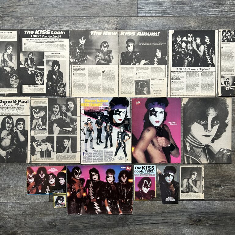 KISS Clippings Articles Pin Up 17pc Lot The Elder Vintage Kiss Aucoin Eric Carr