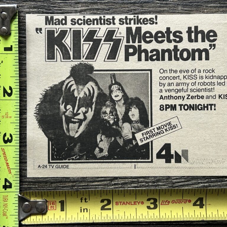 KISS Meets The Phantom Ad Advert NBC TV Movie 1978 4x5 Vintage Kiss Aucoin