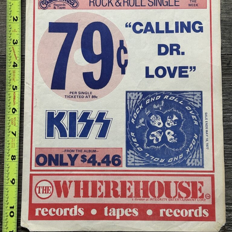 KISS Ad Advert Calling Dr Love 7" Vinyl Rock And Roll Over Vintage Kiss Aucoin