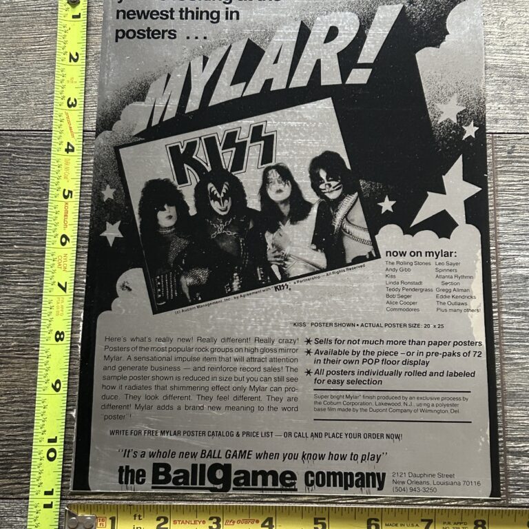 KISS Ad Advert Mylar Ad for Kiss Mylar Posters Promo 1977 Vintage Kiss Aucoin