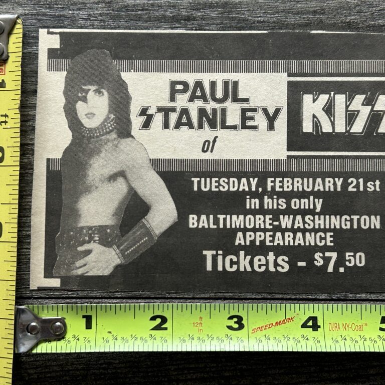 KISS Concert Ad Advert PAUL STANLEY Solo Tour Hammerjacks Baltimore Vintage Kiss