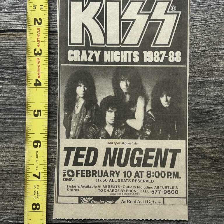 KISS Concert Ad Advert Crazy Nights Concert Tour Feb10 1988 Atlanta Vintage Kiss