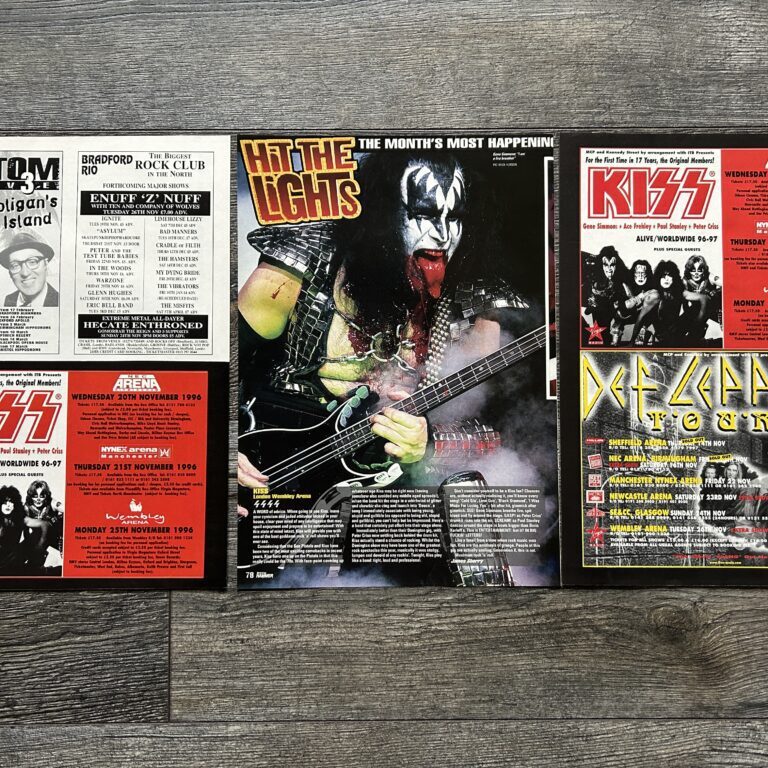 KISS Concert Ad Advert Alive Reunion Tour Wembley UK 1996 3pc Lot Vintage Kiss