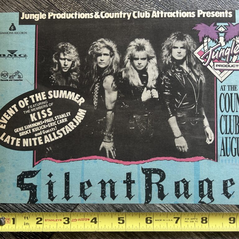 Kiss Concert Ad Advert SILENT RAGE Gene Simmons Aug 11 1989 Vintage Kiss