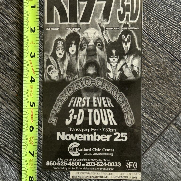 KISS Concert Ad Advert Psycho Circus Tour Nov 25 1998 Hartford CT Vintage Kiss