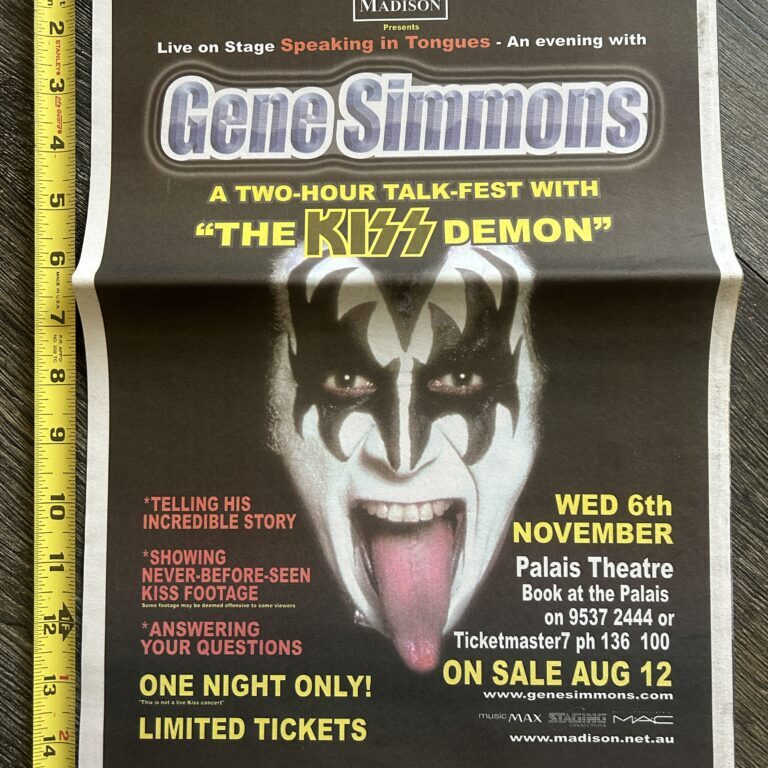 KISS Poster Ad Advert GENE SIMMONS Speaking In Tongues Tour Australia 2004