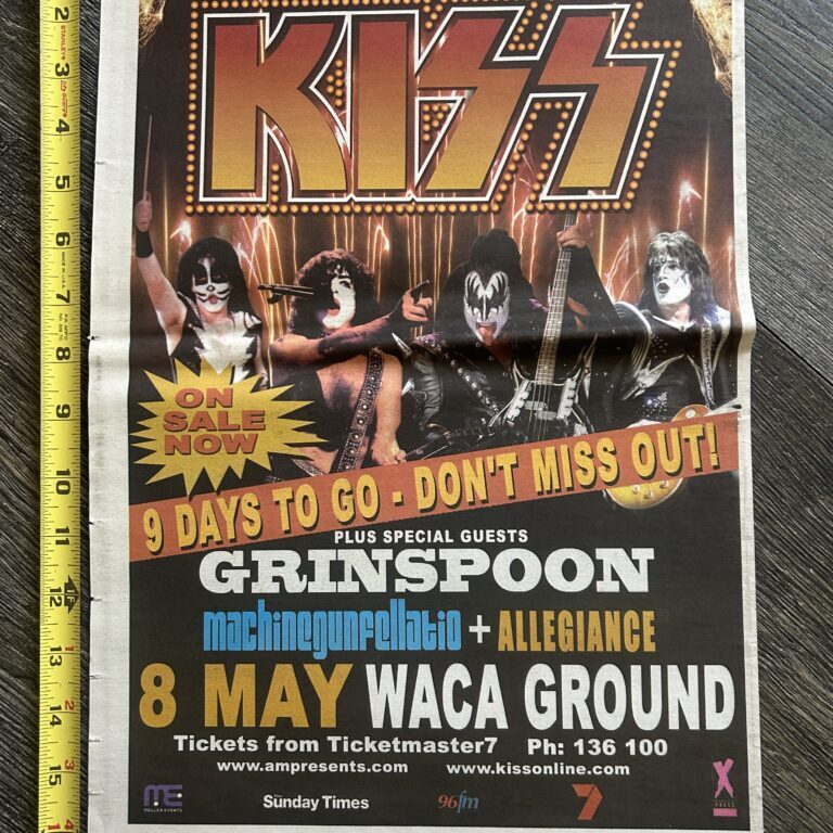 KISS Concert Poster Ad Advert Tour May 8 2004 Waca Australia Vintage Kiss 11x16