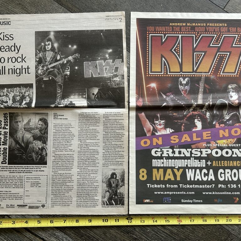 KISS Concert Poster Ad Advert Tour May 8 2004 Waca Australia Lot Vintage Kiss