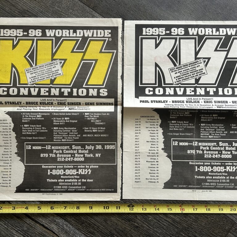 KISS Concert Ad Advert Tour Unplugged Conventions Tour NYC 1995 Lot Vintage Kiss