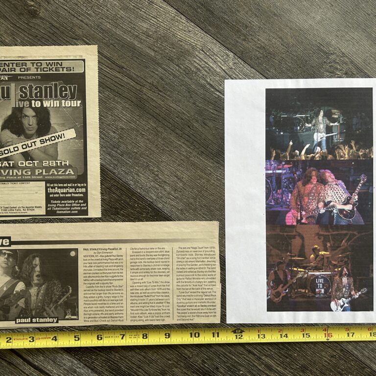 KISS Concert Ad Advert PAUL STANLEY Live To Win Solo Tour NYC Lot Vintage Kiss