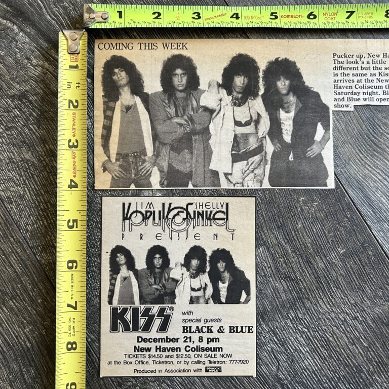 KISS Concert Ad Advert Asylum Tour New Haven CT Dec 21 1985 2pc Lot Vintage Kiss