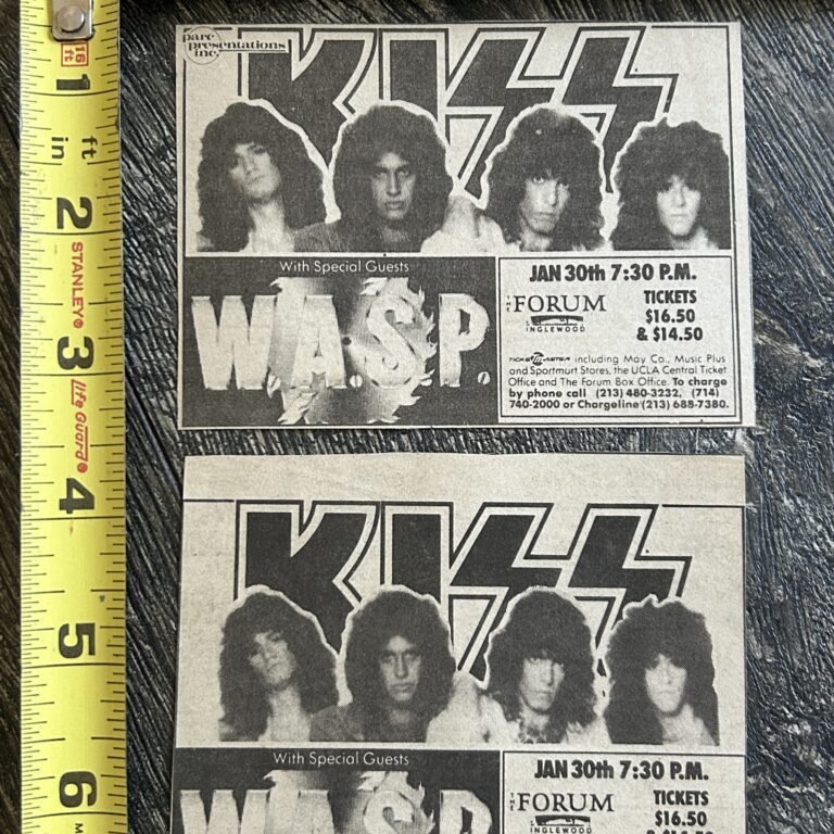 KISS Concert Ad Advert Tour Asylum Tour LA Forum Jan 1986 Lot Vintage Kiss WASP