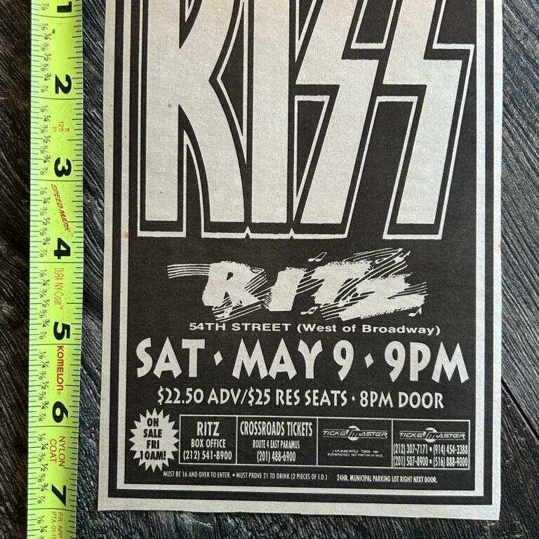 KISS Concert Ad Advert Revenge Tour The Ritz NYC May 9 1992 Vintage Kiss Kulick