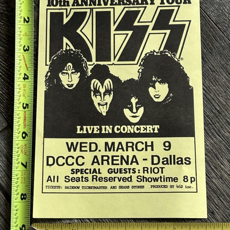 KISS Handbill Flyer Concert Ad Creatures Of The Night Tour Dallas Vintage Kiss