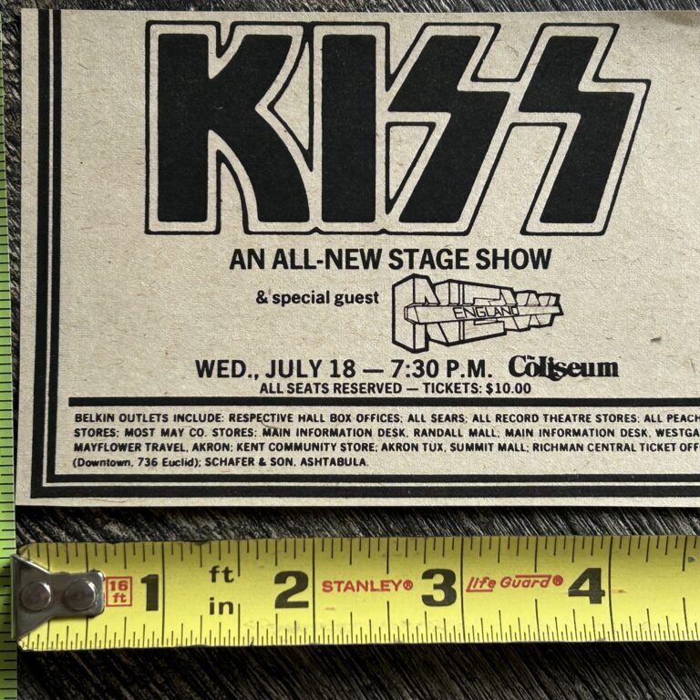 KISS Concert Ad Advert Dynasty Tour Richfield Ohio July 1979 Vintage Kiss Aucoin