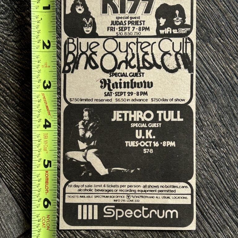 KISS Concert Ad Dynasty Tour Philadelphia Vintage Kiss Aucoin Rainbow Blackmore