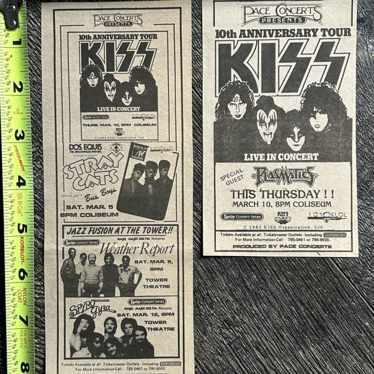 KISS Concert Ad Creatures Of The Night Tour Houston TX 1983 Vintage Kiss Aucoin