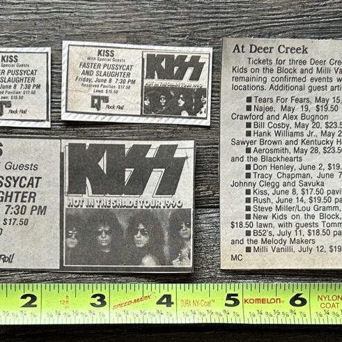 KISS Concert Ad Advert Hot In The Shade Tour Indiana Jun 8 1990 Lot Vintage Kiss