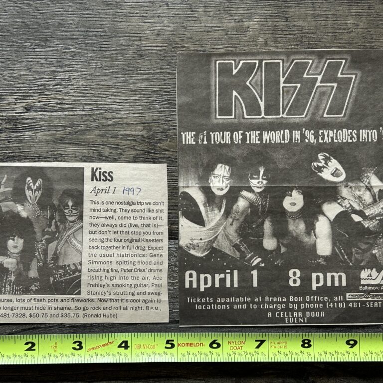 KISS Concert Ad Advert Farewell Tour Baltimore Maryland 1997 Lot Vintage Kiss