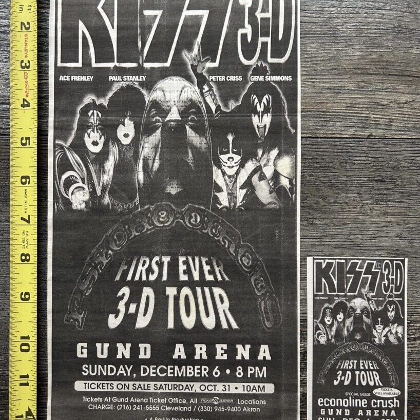 KISS Concert Ad Advert Psycho Circus Tour Cleveland Dec 6 1988 Lot Vintage Kiss