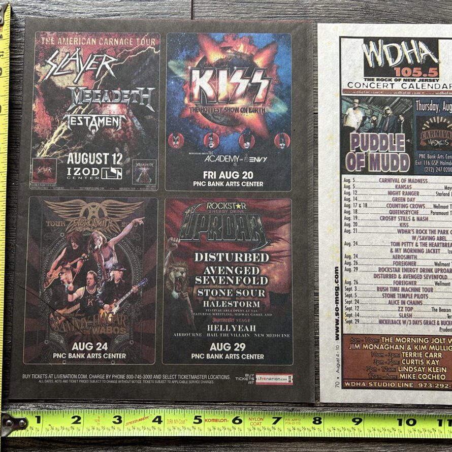 KISS Concert Ad Advert Hottest Show On Earth Tour PNC NJ 2010 Lot Vintage Kiss