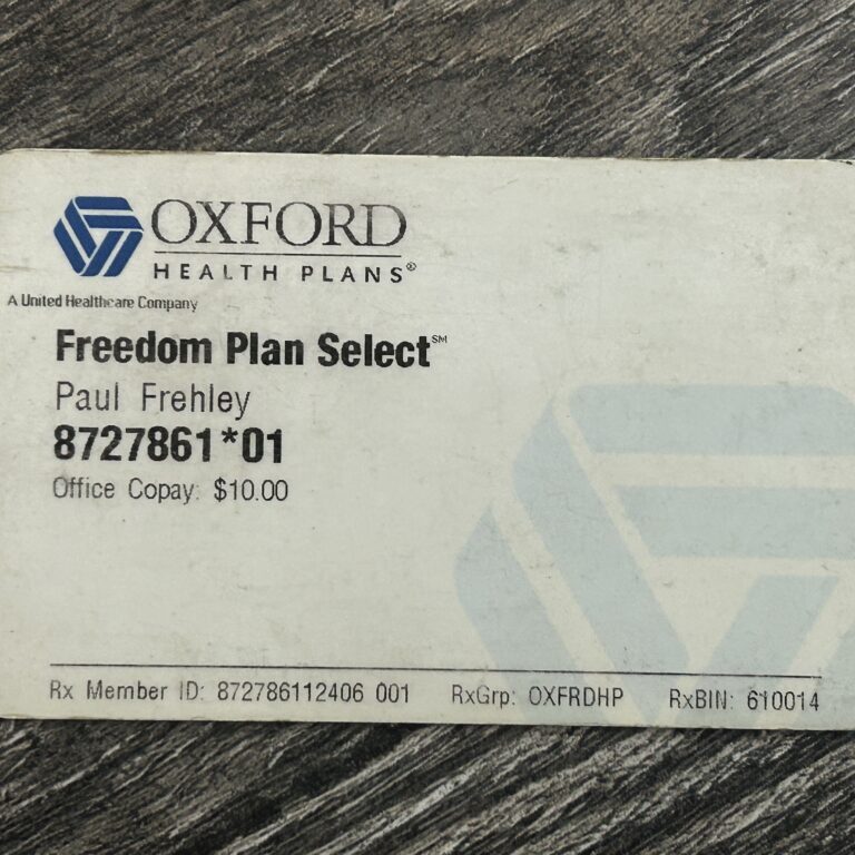 Kiss Card ACE FREHLEY Health Insurance Card Expired Vintage Kiss Memorabilia