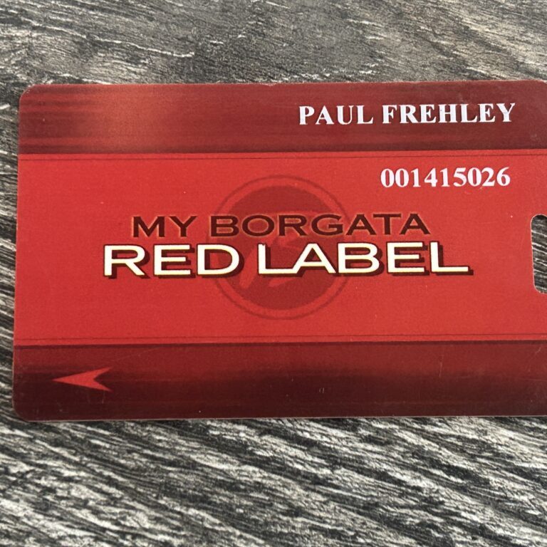 Kiss Card ACE FREHLEY Casino ID Card Borgata Red Label Vintage Kiss Memorabilia