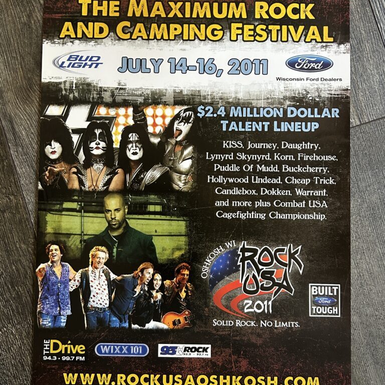 KISS Concert Poster Oshkosh Wisconsin July 2011 Vintage Kiss Memorabilia Journey