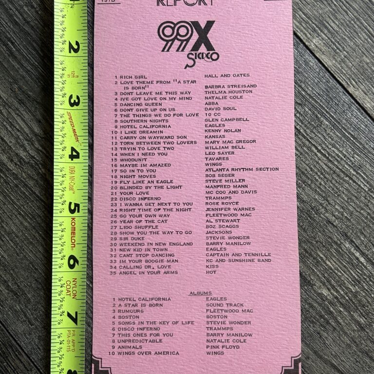 KISS Radio Survey Calling Dr. Love Apr 15 1977 Rock And Roll Over Vintage Aucoin