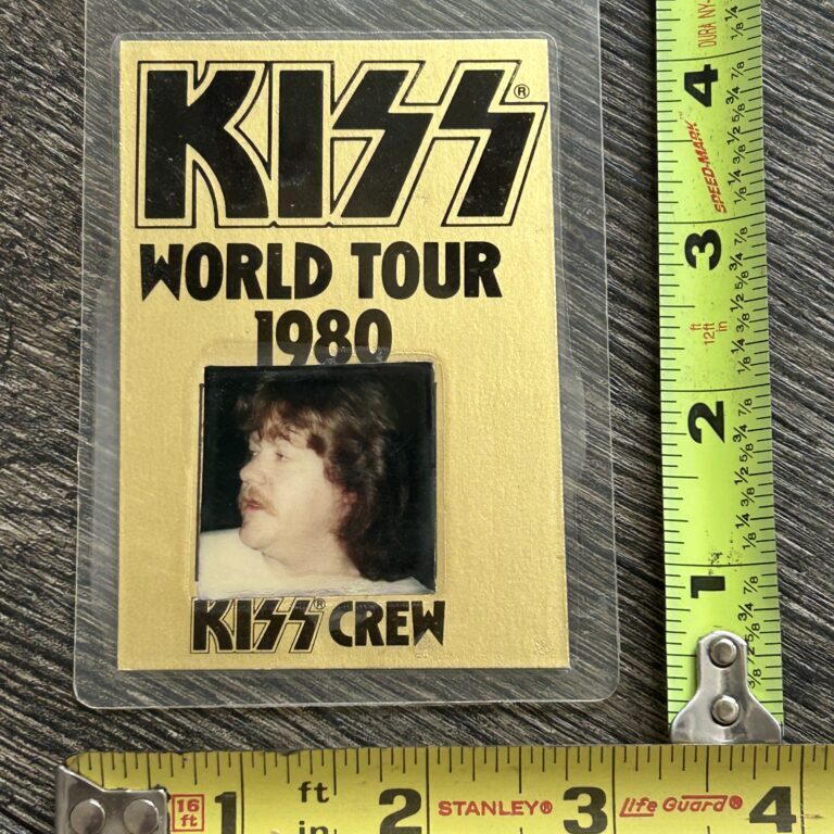 KISS Laminate Pass 1980 Tex Holmes Ace Frehley Guitar Tech Aucoin Vintage Kiss