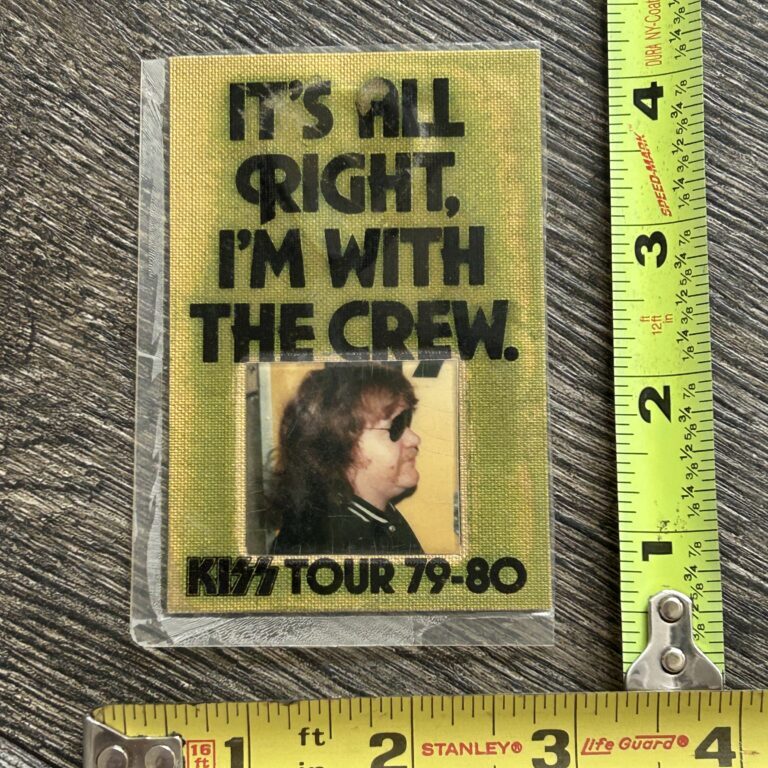 KISS Laminate Pass 79-80 Tex Holmes Ace Frehley Guitar Tech Aucoin Vintage Kiss