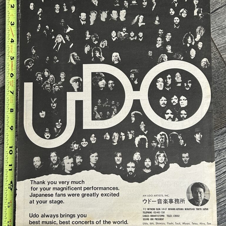 KISS Concert Ad UDO Thank You Japan Japanese May 1979 Vintage Kiss Aucoin 11x14