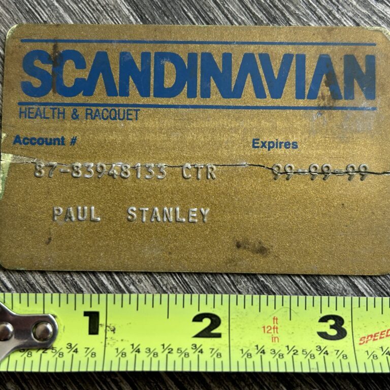 Kiss PAUL STANLEY Gym Membership Card Scandinavian Club 1980's Vintage Kiss