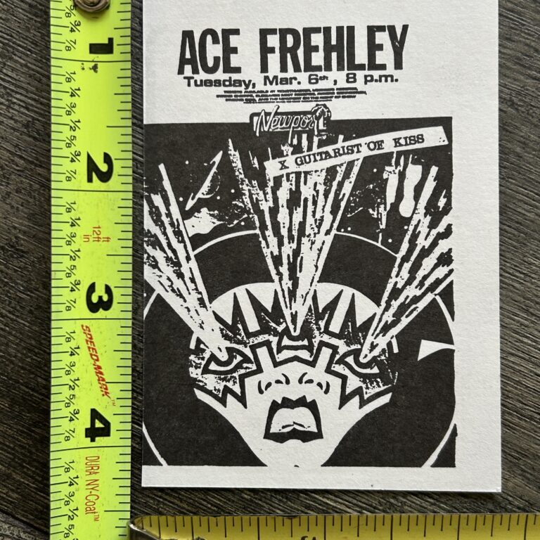 KISS Handbill Concert Ad Card ACE FREHLEY CT Rock And Roll Over Vintage Kiss