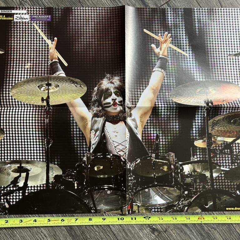 KISS Poster Centerfold ERIC SINGER Zildjian Cymbals Vintage Kiss Memorabilia