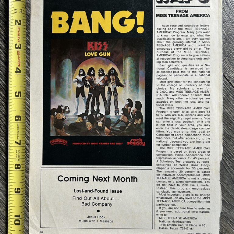 KISS Ad Advert Love Gun Album Release 1977 Aucoin Vintage Kiss Memorabilia