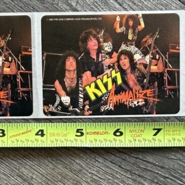 KISS Sticker Animalize 3pc Strip Heaven's On Fire Video 1984 UNUSED Vintage Kiss